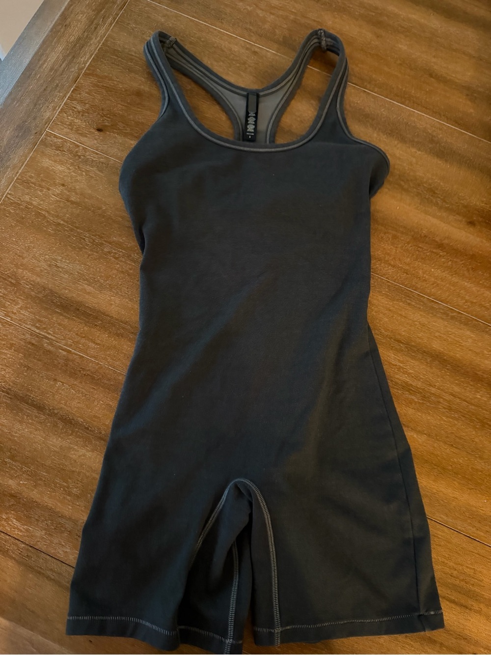 SKIMS Dark Gray Racerback Mini Athletic Romper